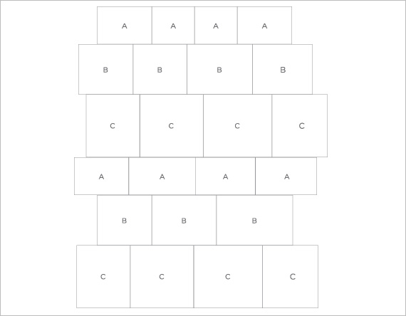 Natural Stone Flooring Tiling Layout - Free Length x Mixed Widths